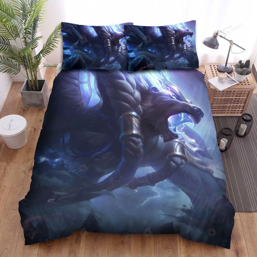 League Of Legends Thunder Lord Volibear Splash Art Bed Sheets Spread Duvet Cover Bedding Sets