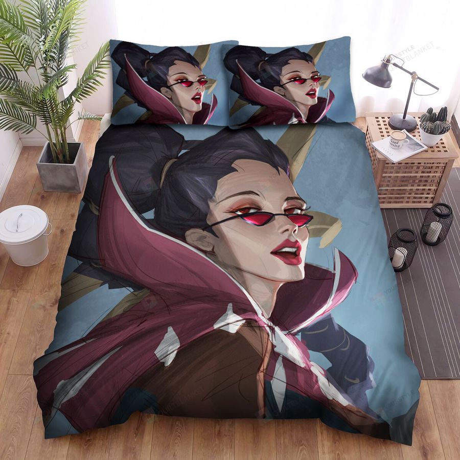 League Of Legends Vayne The Night Hunter Portrait Painting Bed Sheets Spread Duvet Cover Bedding Sets