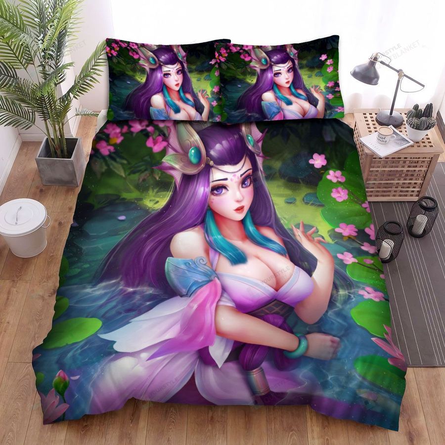 League Of Legends Windwalker Nami Concept Portrait Bed Sheets Spread Duvet Cover Bedding Sets