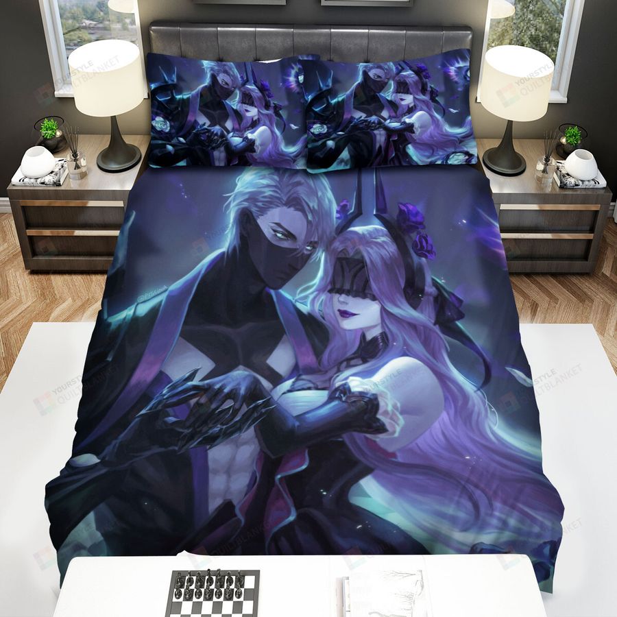 League Of Legends Withered Rose Syndra & Talon Artwork Bed Sheets Spread Duvet Cover Bedding Sets