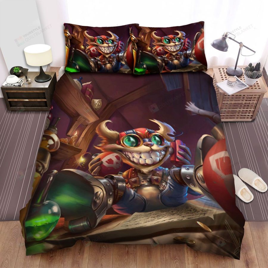 League Of Legends Ziggs And His Explosive Bomb Bed Sheets Spread Duvet Cover Bedding Sets
