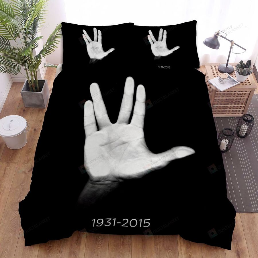 Leonard Nimoy Vulcan Goodbye Hand Sign Bed Sheets Spread Comforter Duvet Cover Bedding Sets
