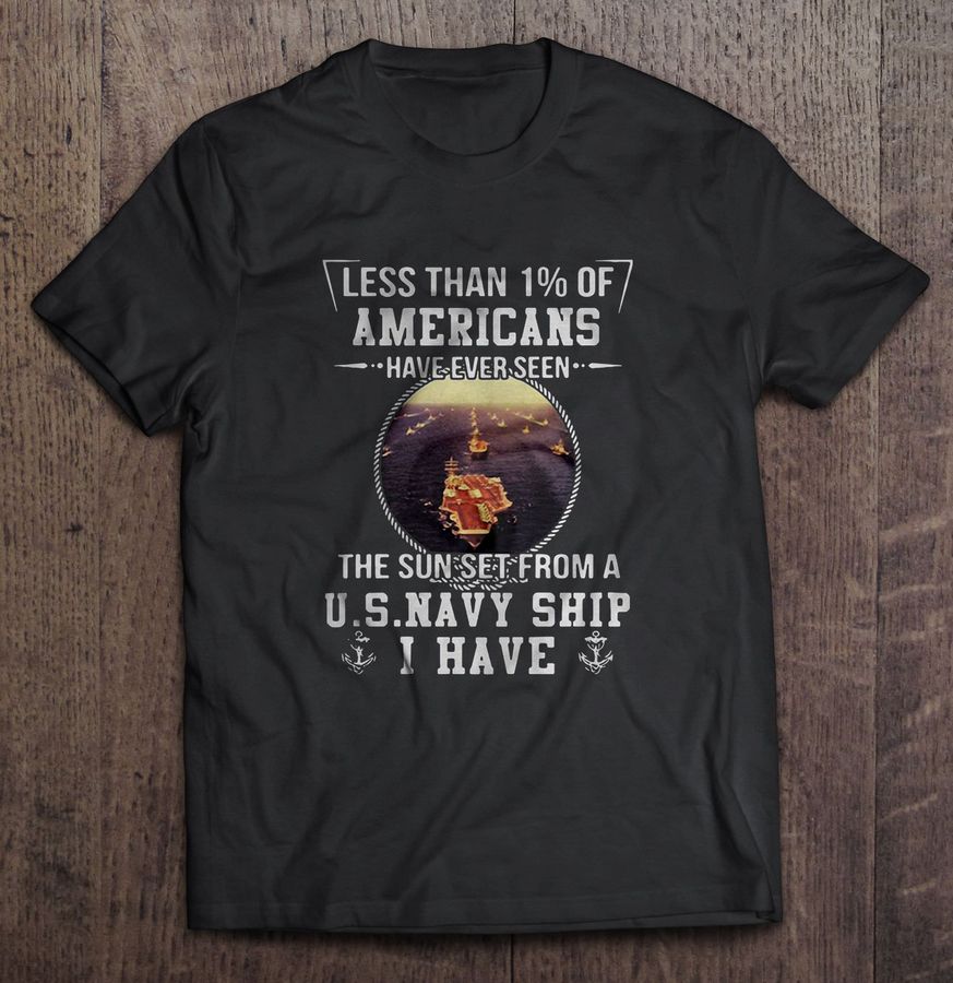 Less Than 1% Of Americans Have Ever Seen The Sun Set From A U.S. Navy Ship Front V Neck T Shirt