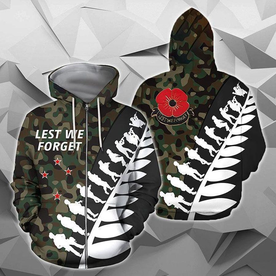 Lest We Forget – New Zealand Hoodie Camo K5