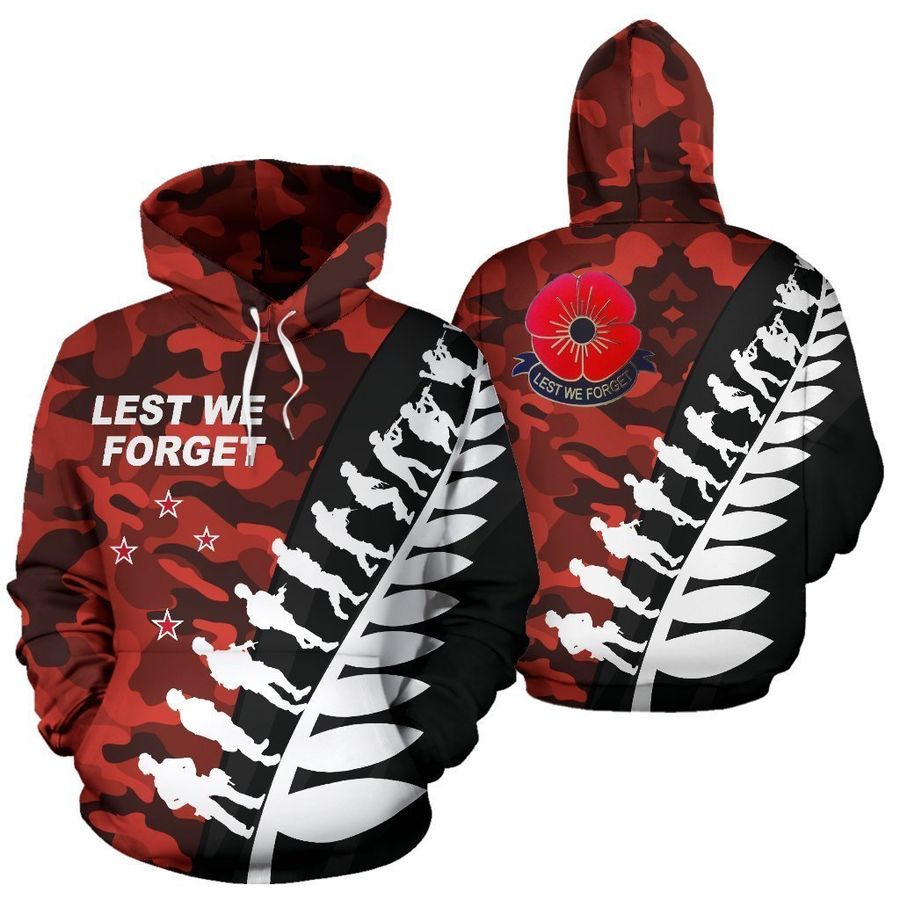 Lest We Forget – New Zealand Hoodie Red Camo K5