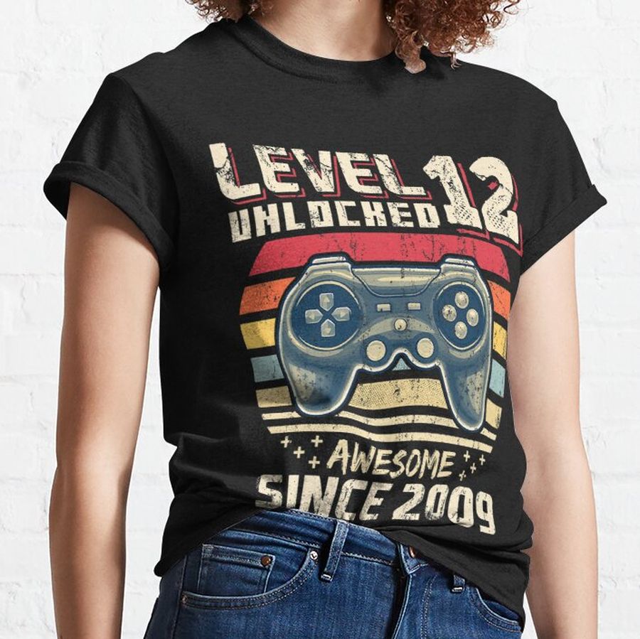 Level 12 Unlocked Awesome 2009 Video Game 12th Birthday Gift Classic T-Shirt