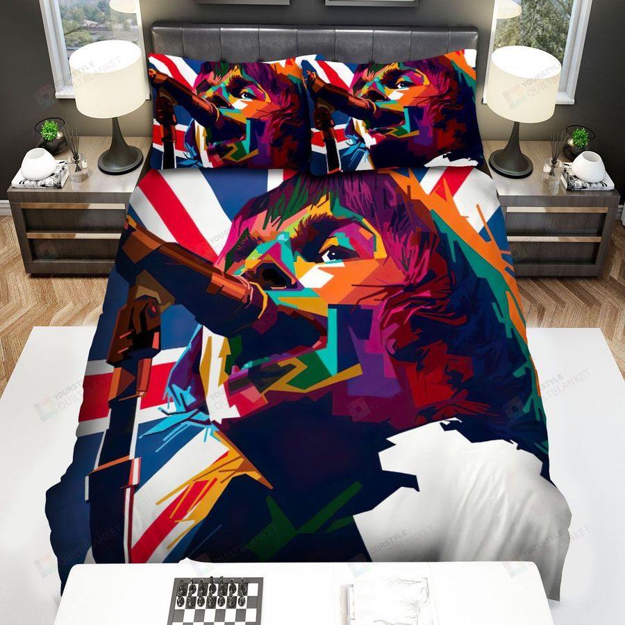 Liam Gallagher England Flag Art Bed Sheets Spread Comforter Duvet Cover Bedding Sets