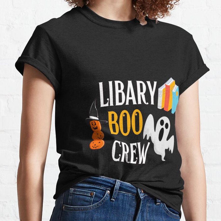 Library Boo Crew School Shirt, Librarian Halloween Shirt, Library Book Shirt, Halloween Teacher,Halloween Reading Shirt, Bookworm Classic T-Shirt