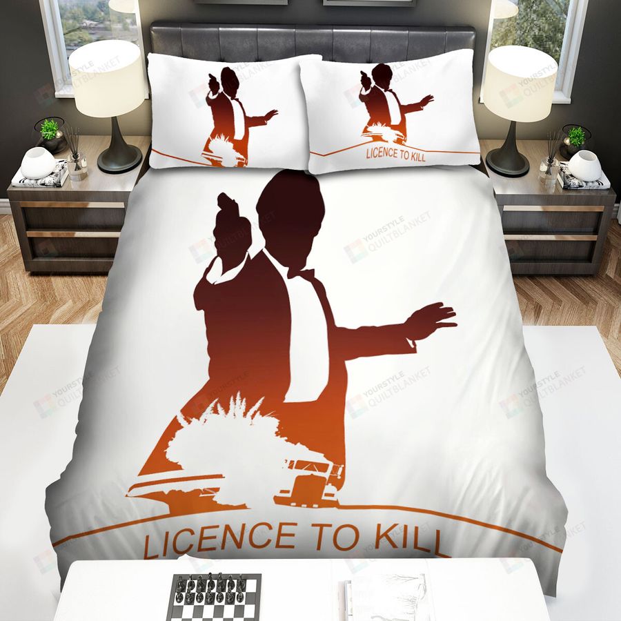 License To Kill Movie Fire Poster Bed Sheets Spread Comforter Duvet Cover Bedding Sets