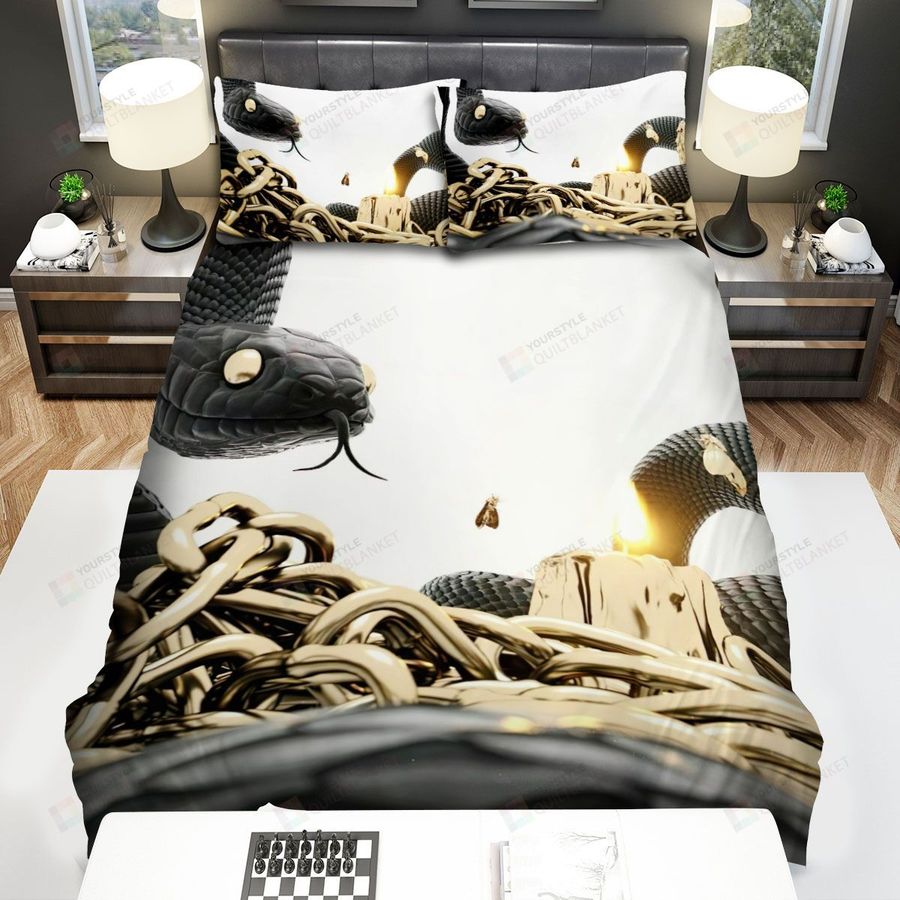 Like Moths To Flames Art Picture Snake Bed Sheets Spread Comforter Duvet Cover Bedding Sets