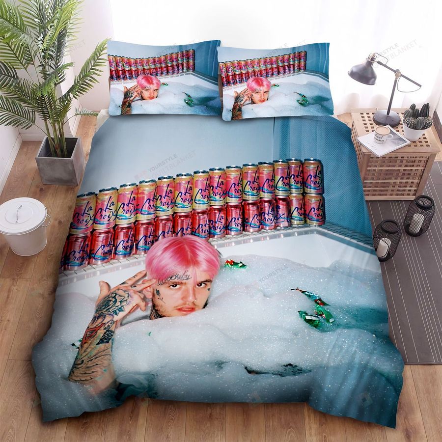 Lil Peep In The Bubble Bath Bed Sheets Spread Comforter Duvet Cover Bedding Sets