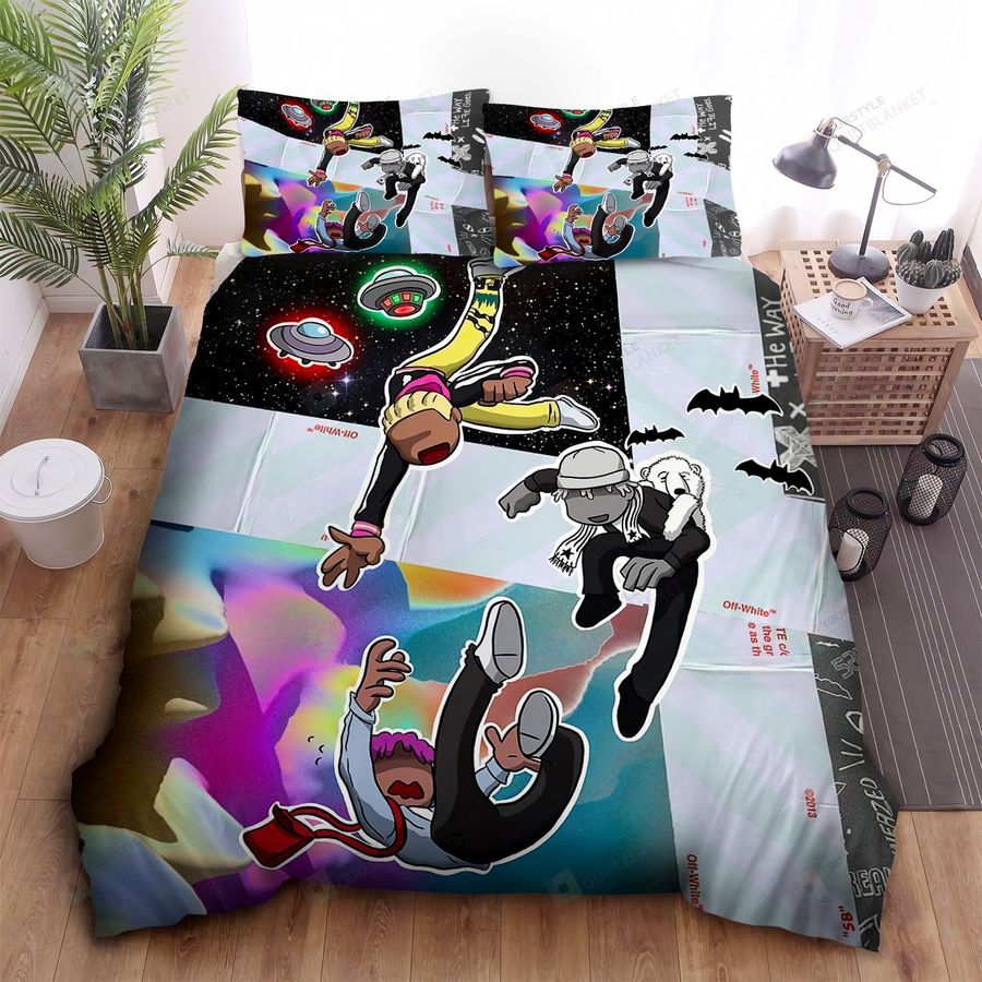 Lil Uzi Vert Cartoon Characters With Album Covers Bed Sheets Spread Comforter Duvet Cover Bedding Sets