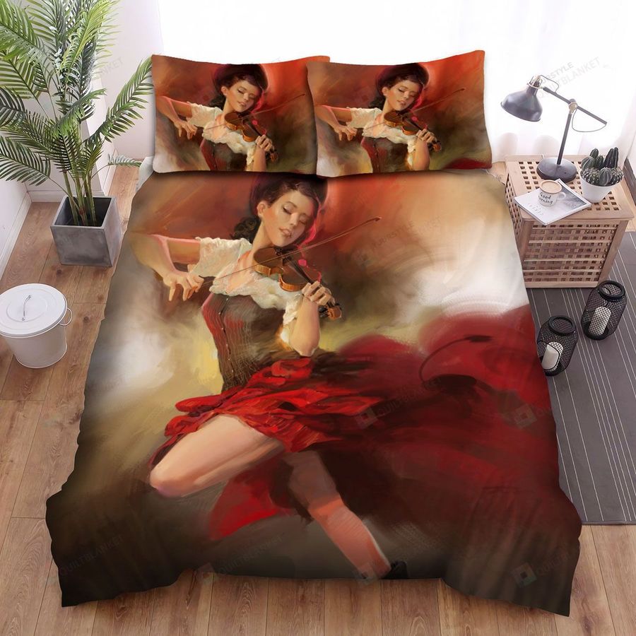 Lindsey Stirling Painting Bed Sheets Spread Comforter Duvet Cover Bedding Sets