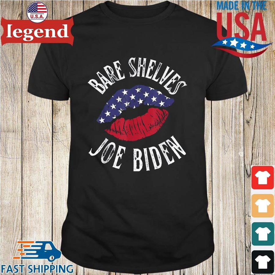 Lips American flag bare shelves Joe Biden shirt
