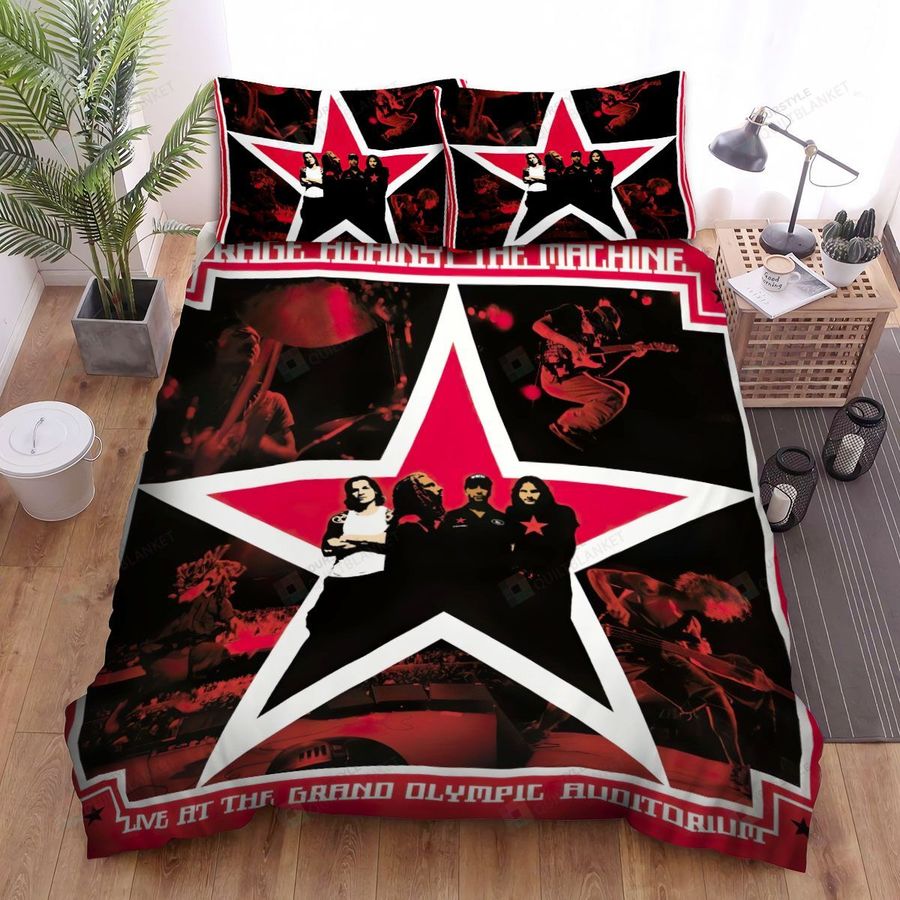 Live At The Grand Olympic Rage Against The Machine Bed Sheets Spread Comforter Duvet Cover Bedding Sets