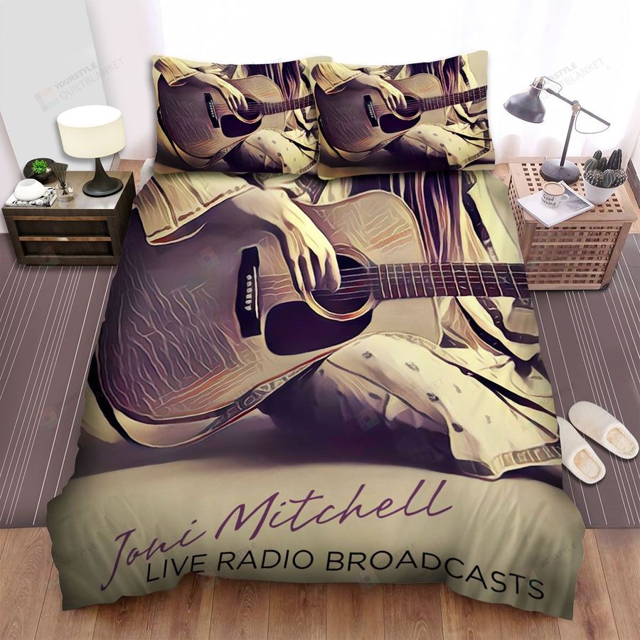Live Radio Broadcasts Joni Mitchell Bed Sheets Spread Comforter Duvet Cover Bedding Sets