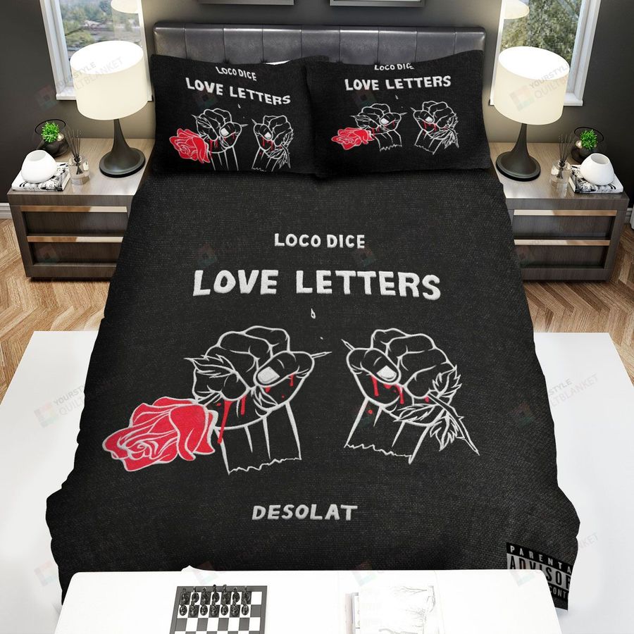 Loco Dice Love Letters Bed Sheets Spread Comforter Duvet Cover Bedding Sets