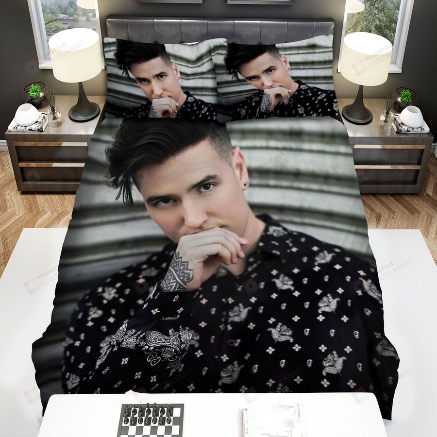 Logan Henderson Magazine Photoshoot Bed Sheets Spread Comforter Duvet Cover Bedding Sets