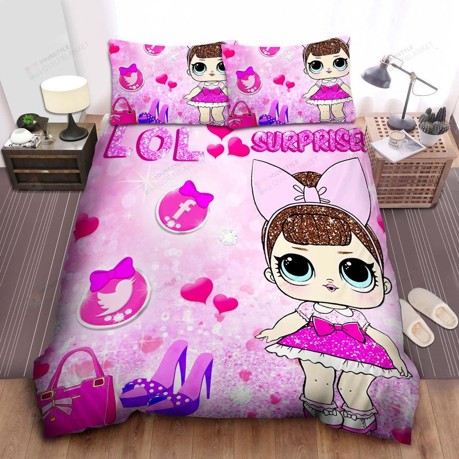 Lol Surprise! Social Media Icon Bed Sheets Spread Comforter Duvet Cover Bedding Sets