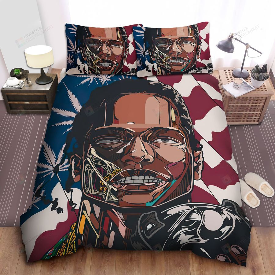 Long Live Asap Rocky Digital Illustration Bed Sheets Spread Comforter Duvet Cover Bedding Sets