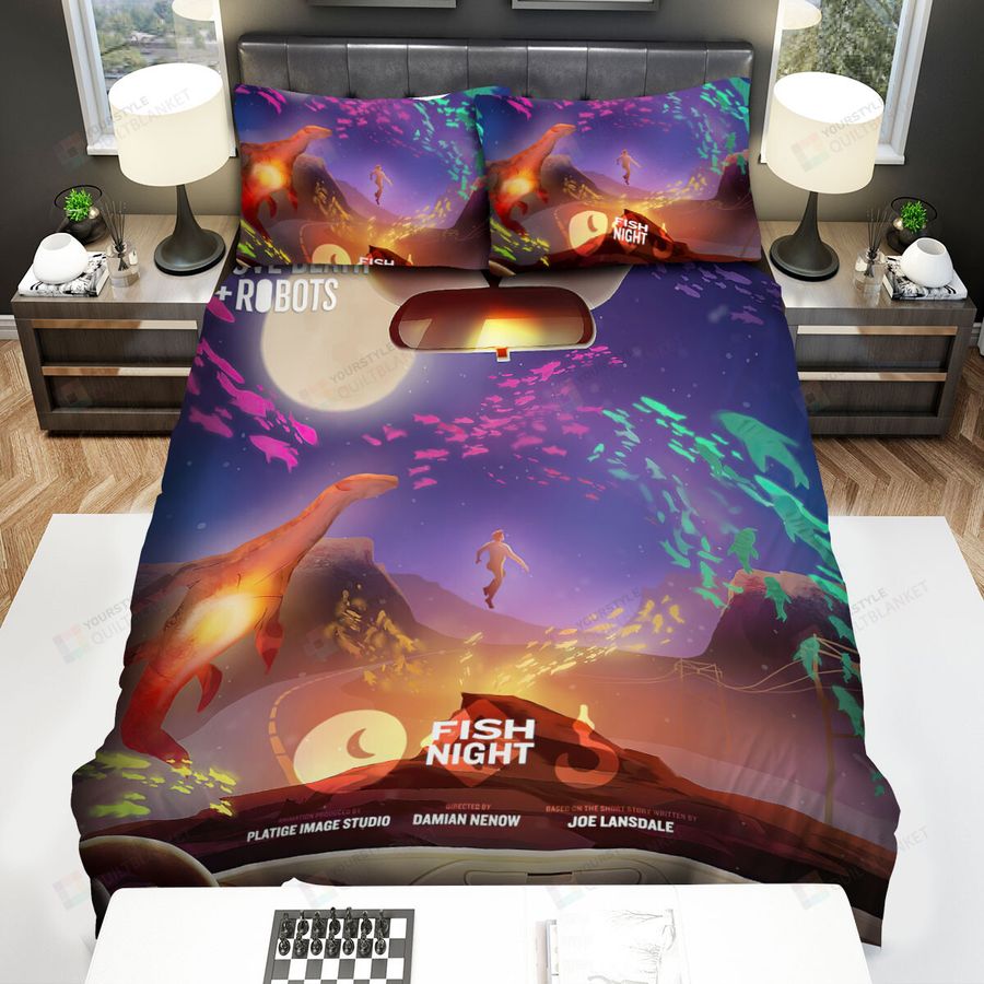 Love, Death & Robots Fish Night Movie Poster Bed Sheets Spread Comforter Duvet Cover Bedding Sets Ver 1