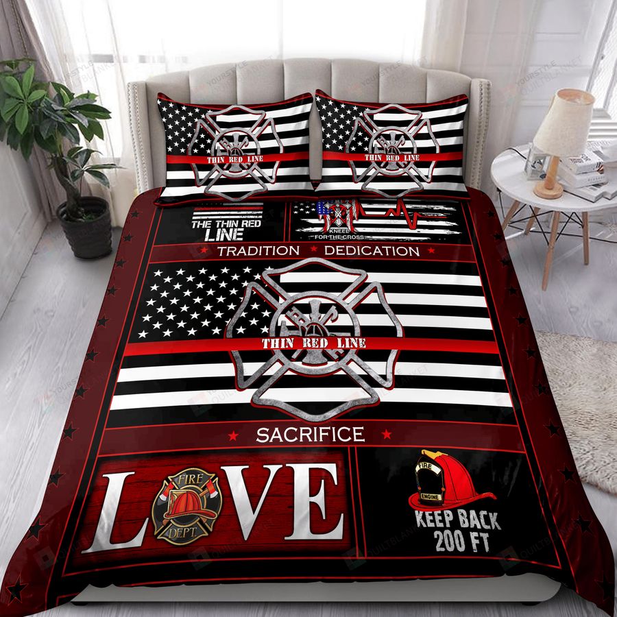 Love Firefighter Sacrifice Bed Sheets Spread Duvet Cover Bedding Sets