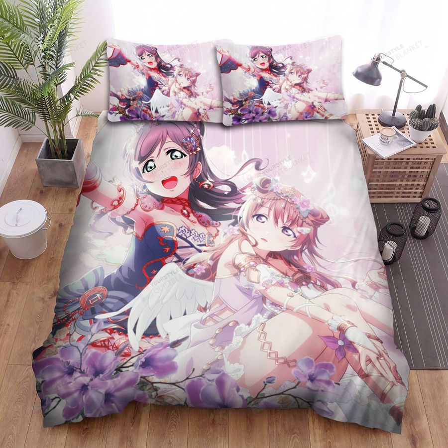 Love Live! Characters With The Flowers Bed Sheets Spread Comforter Duvet Cover Bedding Sets