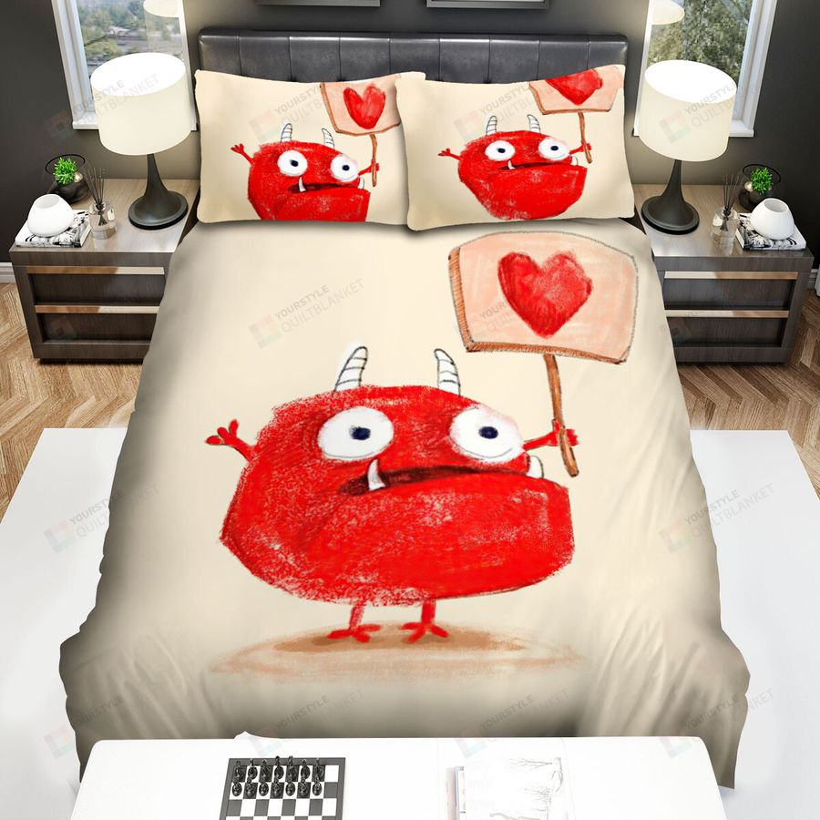 Love Monster Portrait Bed Sheets Spread Duvet Cover Bedding Sets