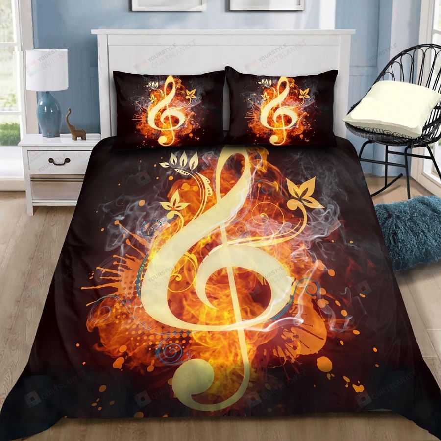 Lovely Music On Fire Bedding Set Bed Sheets Spread Comforter Duvet Cover Bedding Sets