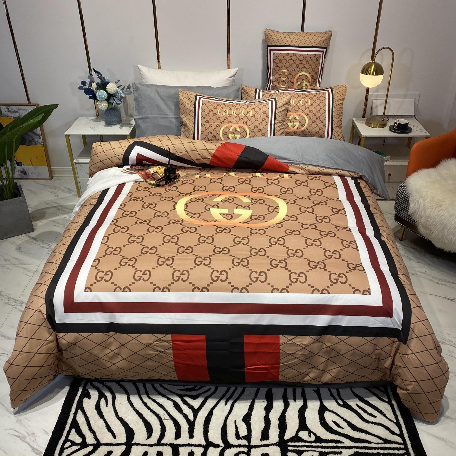 Luxury Gc Gucci Type 156 Bedding Sets Duvet Cover Luxury Brand Bedroom Sets