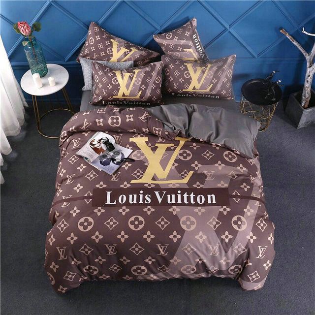 LV Type 104 Bedding Sets Duvet Cover Lv Bedroom Sets Luxury Brand Bedding