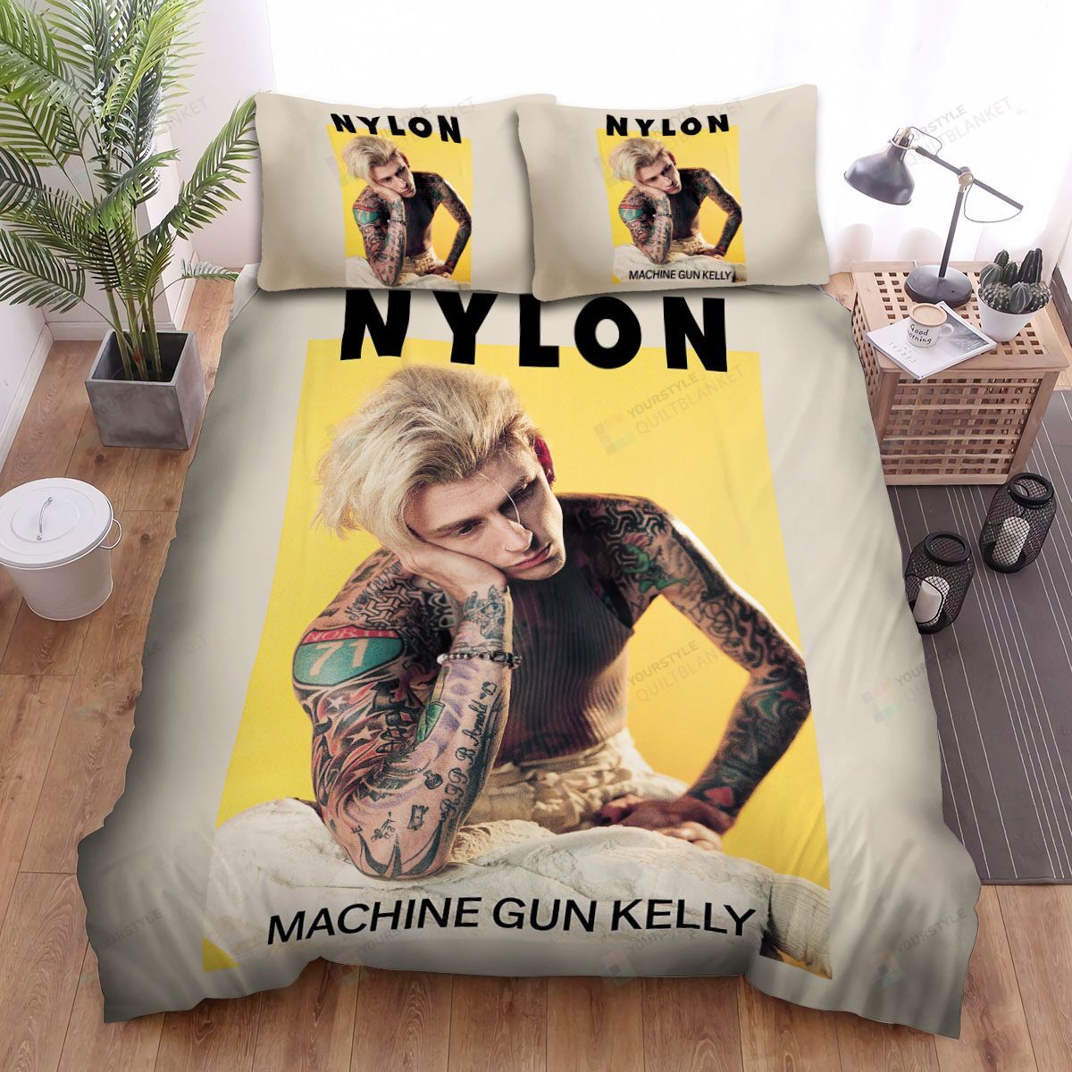 Machine Gun Kelly On Nylon Magazine Cover Bed Sheets Spread Duvet Cover Bedding Sets