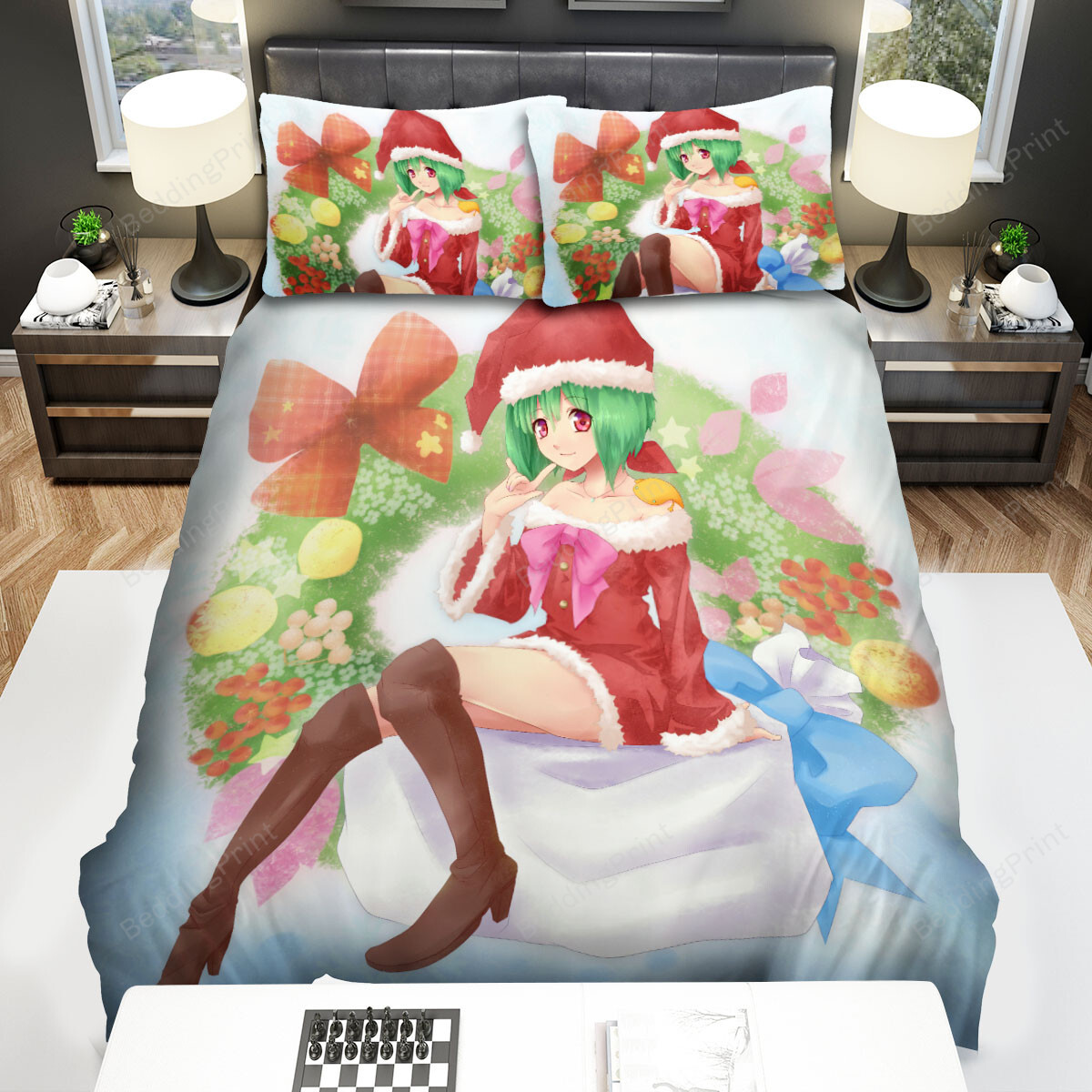Macross Frontier Ranka Lee In Christmas Costume Bed Sheets Spread Duvet Cover Bedding Sets