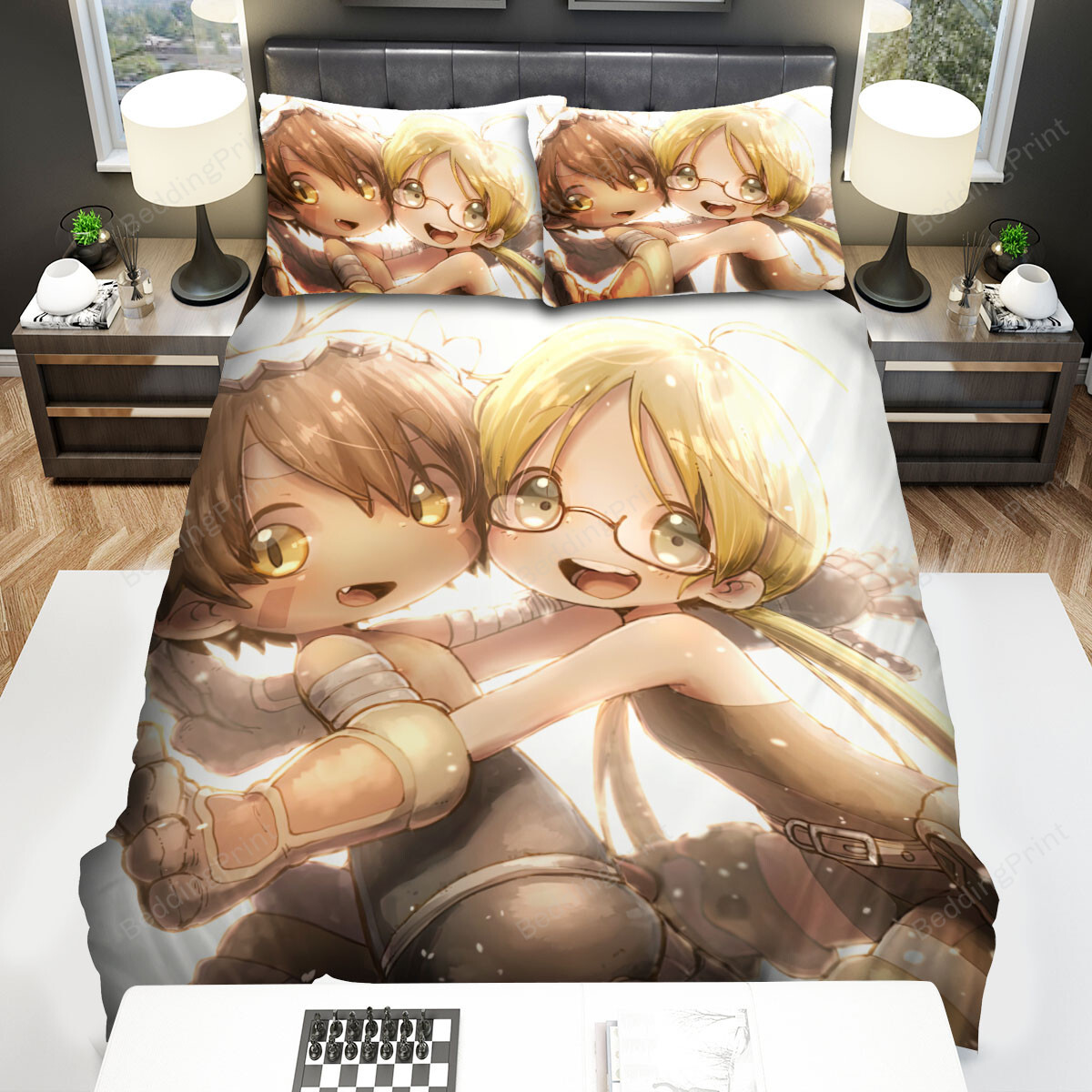 Made In Abyss Reg & Riko Happy Together Bed Sheets Spread Duvet Cover Bedding Sets