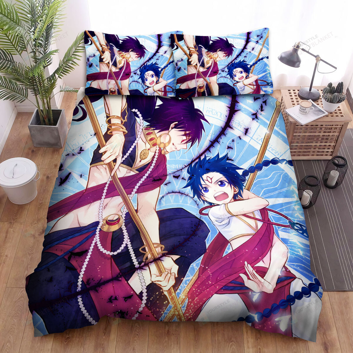 Magi Aladdin And Judal Fighting Bed Sheets Spread Comforter Duvet Cover Bedding Sets