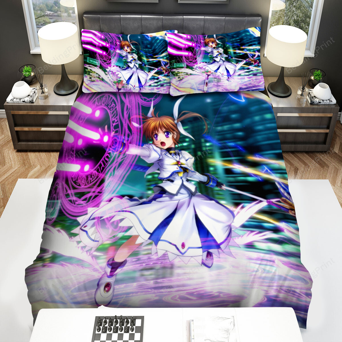 Magical Girl Lyrical Nanoha Takamachi Nanoha's Power Digital Artwork Bed Sheets Spread Duvet Cover Bedding Sets