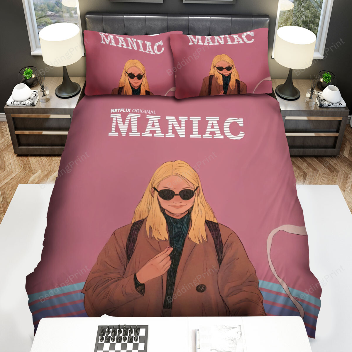 Maniac (2018) Movie Illustration 4 Bed Sheets Spread Comforter Duvet Cover Bedding Sets