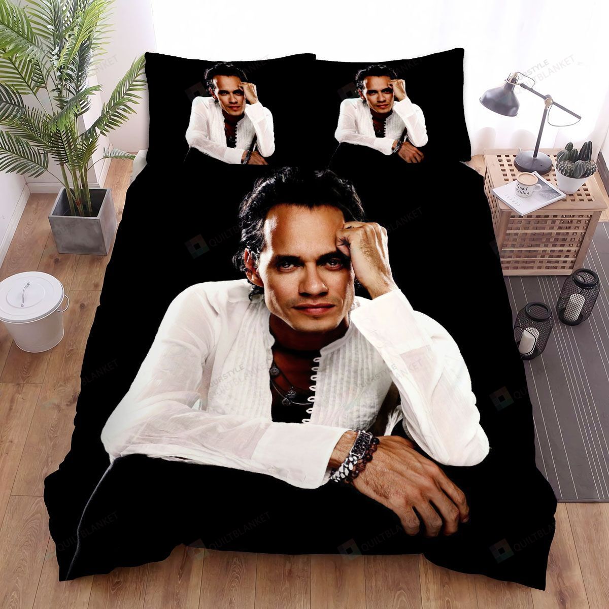 Marc Anthony White Shirt Bed Sheets Spread Comforter Duvet Cover Bedding Sets