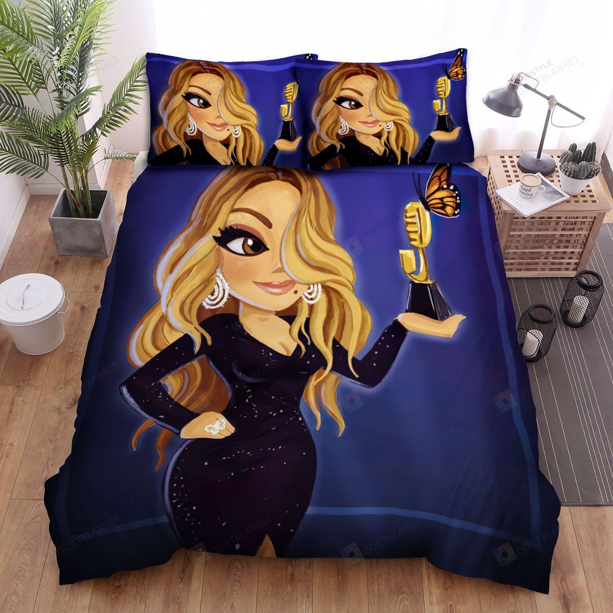 Mariah Carey Butterfly On The Award Bed Sheets Spread Comforter Duvet Cover Bedding Sets