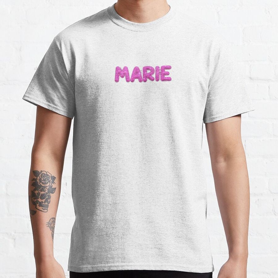 Marie Name Pink Glitter  Classic T-Shirt