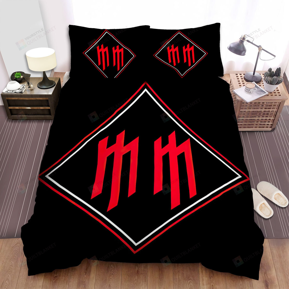 Marilyn Manson Logo Bed Sheets Spread Comforter Duvet Cover Bedding Sets