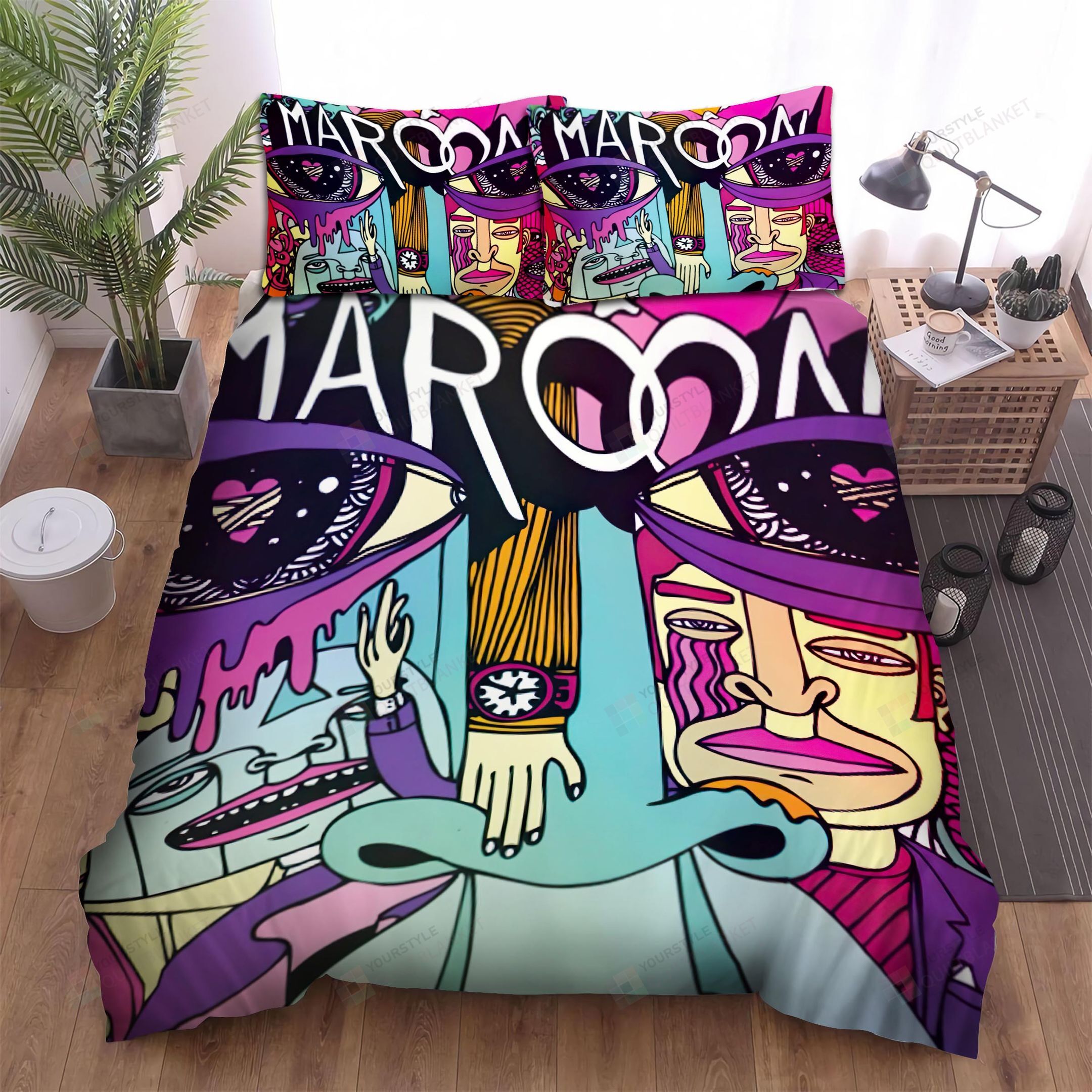 Maroon 5 Abstract Painting Bed Sheets Spread Duvet Cover Bedding Sets
