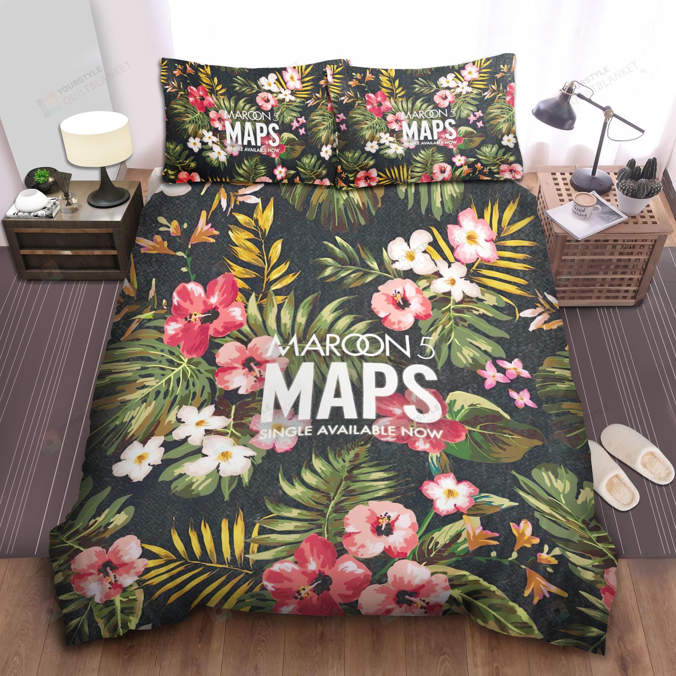Maroon 5 V Maps Bed Sheets Spread Duvet Cover Bedding Sets