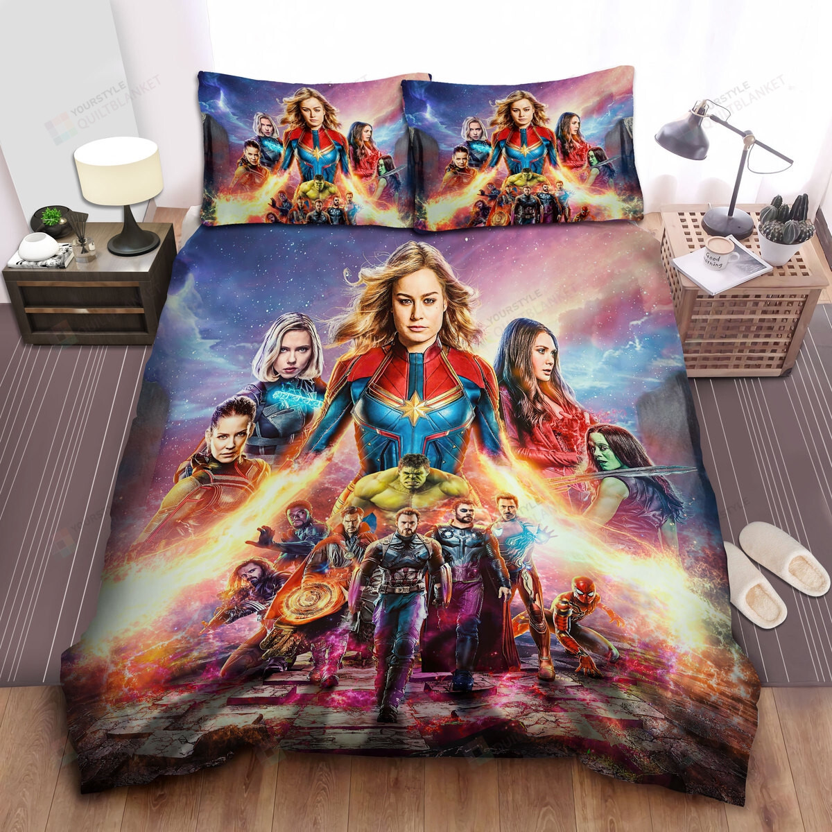 Marvel Avengers Endgame Colorful Poster Bed Sheets Spread Duvet Cover Bedding Sets