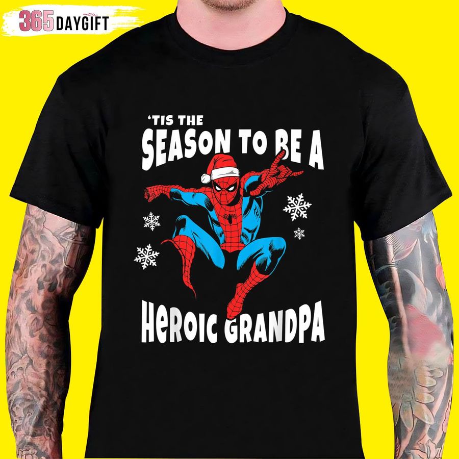 Marvel Spider Man Season To Be A Heroic Grandpa Spiderman Christmas T Shirt