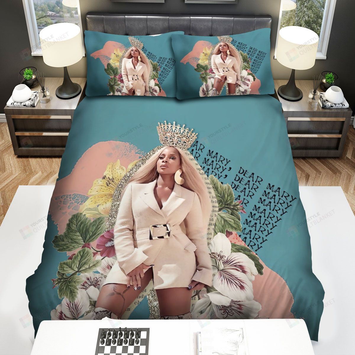 Mary J. Blige Crown Bed Sheets Spread Comforter Duvet Cover Bedding Sets