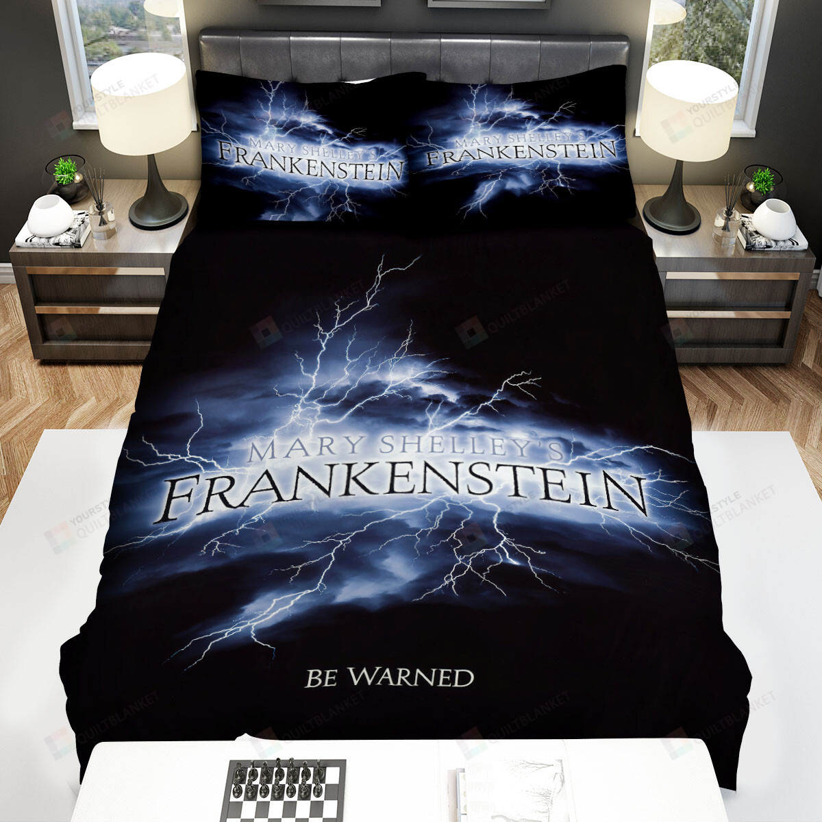 Mary Shelley's Frankenstein Be Warned Bed Sheets Spread Comforter Duvet Cover Bedding Sets