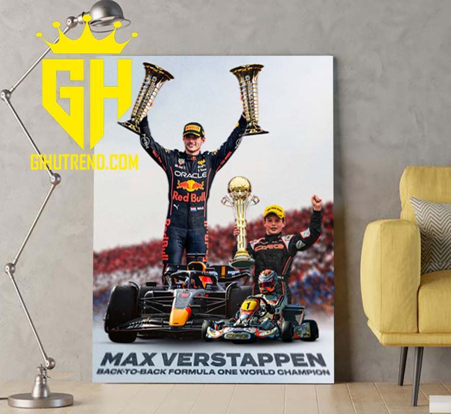 Max Verstappen Back To Back Formula One World Champion 2022 Poster Canvas