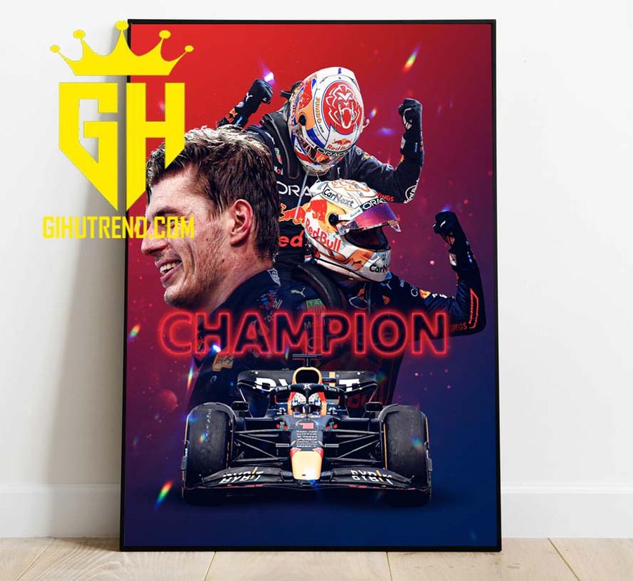 Max Verstappen Champion 2022 F1 Double World Championship Poster Canvas