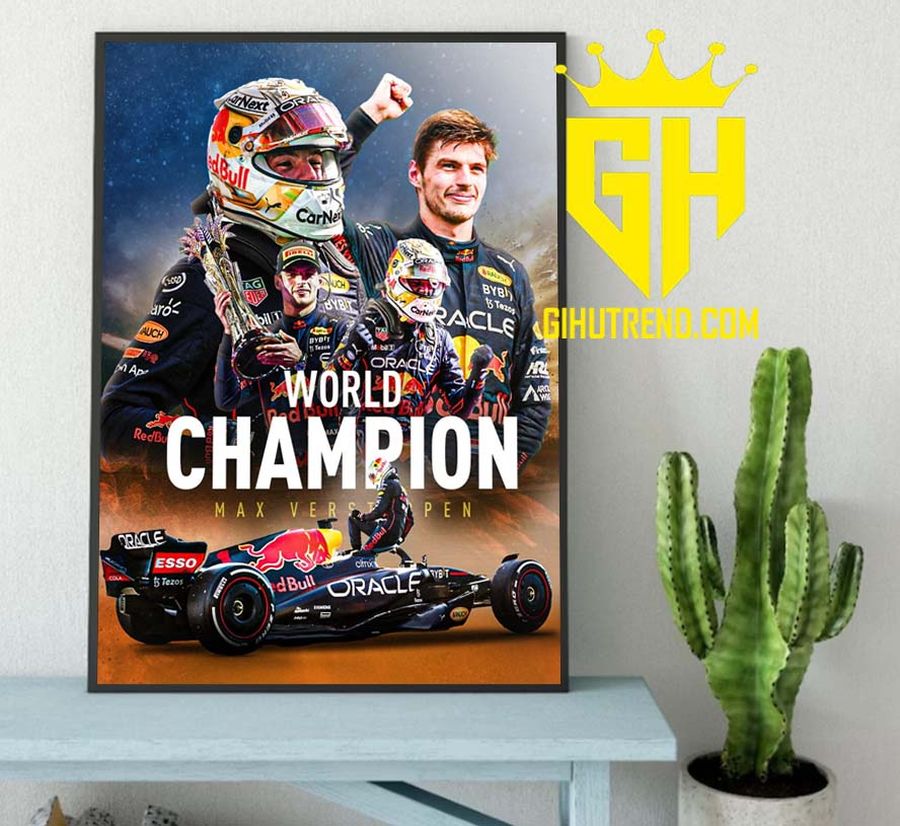 Max Verstappen Double World Champion 2022 F1 Poster Canvas